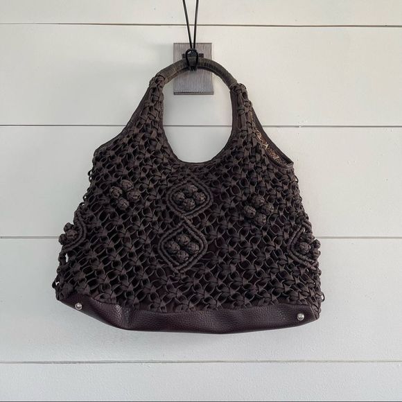 Amazon.com: Slouchy Suede Woven Hobo Bags Women Trendy Suede  Hobo Brown Woven Slouchy Shoulder Bag Rosette Boho